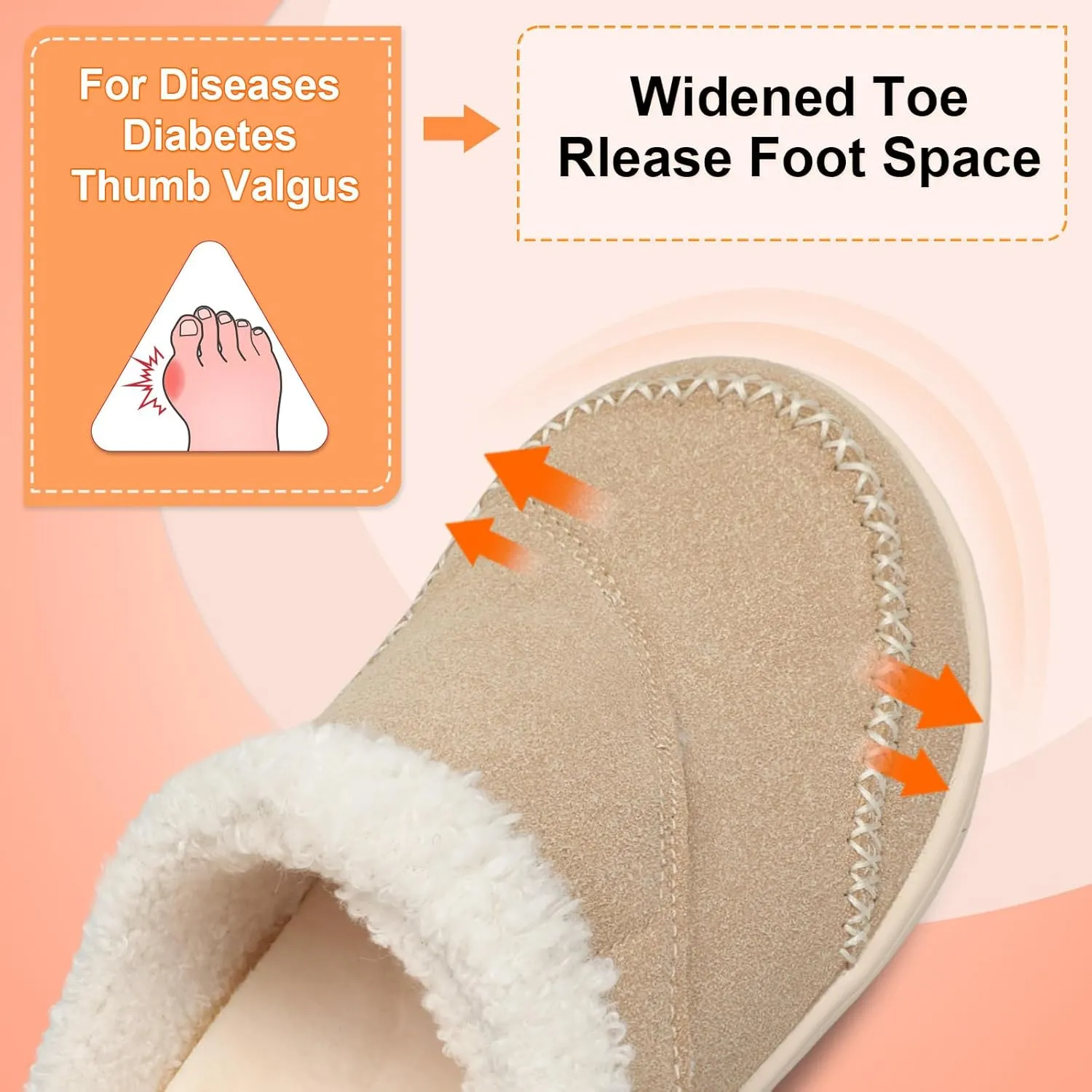 LeIsfIt Womens Wide Slippers Adjustable Diabetic Slippers Memory Foam Swollen Arthritis Edema House Shoes Indoor Outdoor
