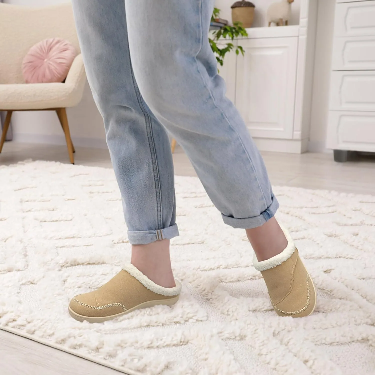 LeIsfIt Womens Wide Slippers Adjustable Diabetic Slippers Memory Foam Swollen Arthritis Edema House Shoes Indoor Outdoor