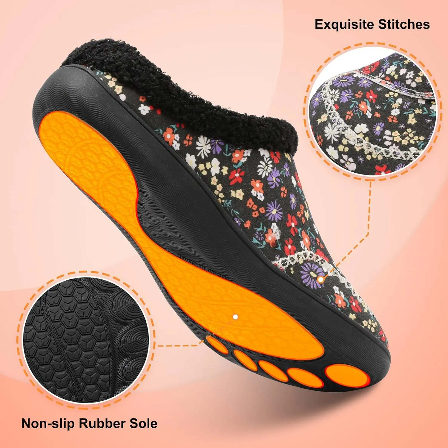 LeIsfIt Womens Wide Slippers Adjustable Diabetic Slippers Memory Foam Swollen Arthritis Edema House Shoes Indoor Outdoor