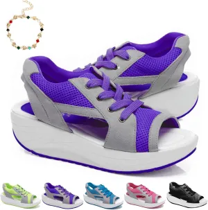 LELEBEAR Flair Gifts Sandals, Lace Up Muffin Sandals for Women, Womens Muffin Shoes Sneaker Sandals
