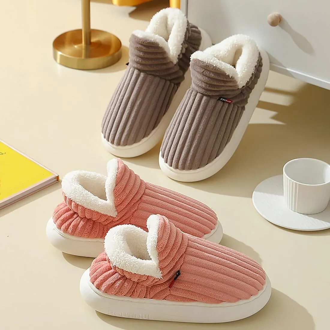 LELEBEAR Pluffi Cozy Stylish Slipper, Pluffi Slipper Booties, Winter Fuzzy Warm Lining Slippers for Women and Men