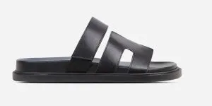 Lemonade Valerie Strappy Velcro Flat Slider Sandal-Black