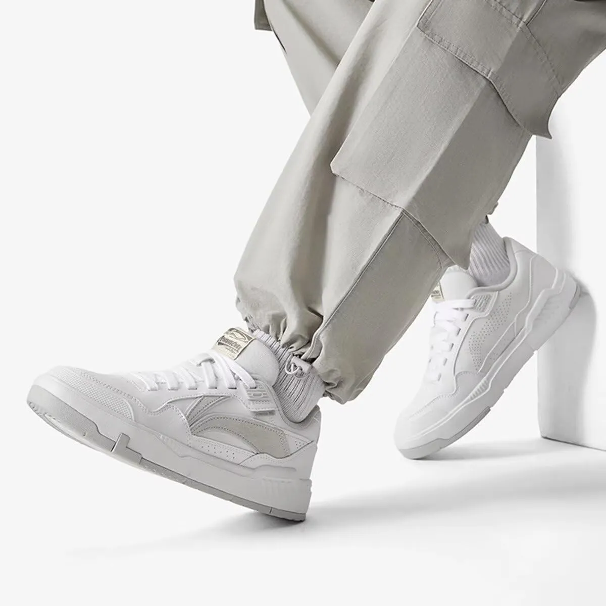 LI-NING Common 80s Men Comfortable Soft Rebound Breathable Cool Trendy Classic Casual Shoes AGCU157 AGCV023