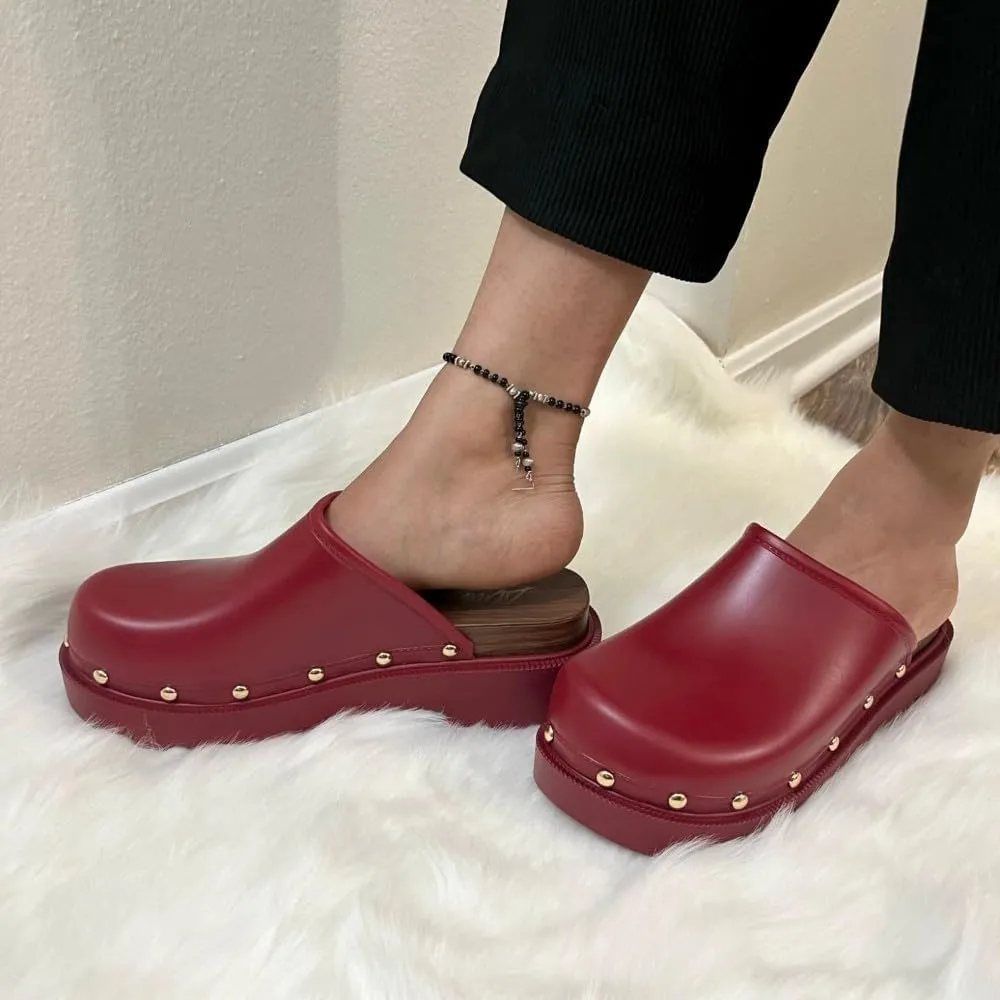 Liliana Women Jelly Closed toe Mule slide platform sandals (Runs Small)