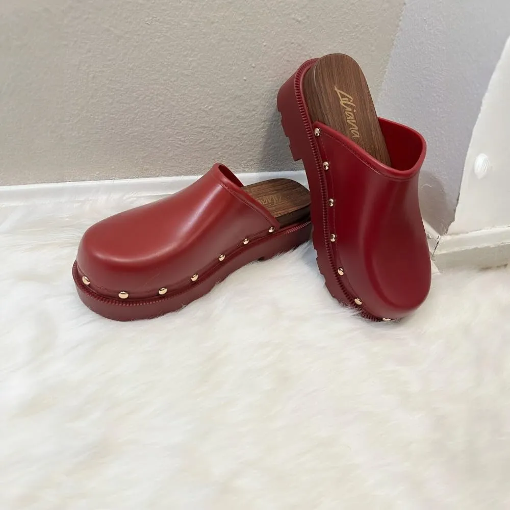 Liliana Women Jelly Closed toe Mule slide platform sandals (Runs Small)
