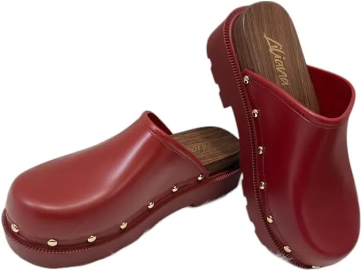 Liliana Women Jelly Closed toe Mule slide platform sandals (Runs Small)