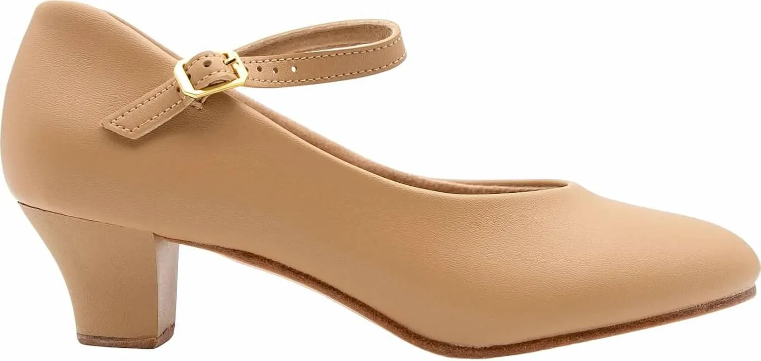 Linodes PU Leather Ankle Strap Character Shoe 1.55'' Dance Shoes for Women-UPD