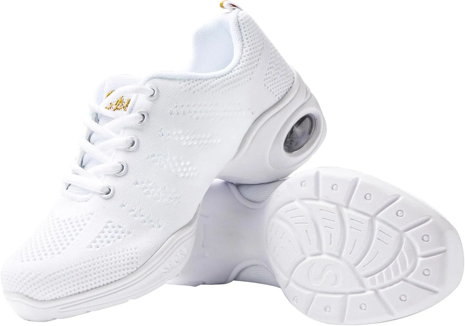 Linodes Women's Breathable Dance Sneaker with Split Sole and Air Cushion Jazz Dance Walking Shoes