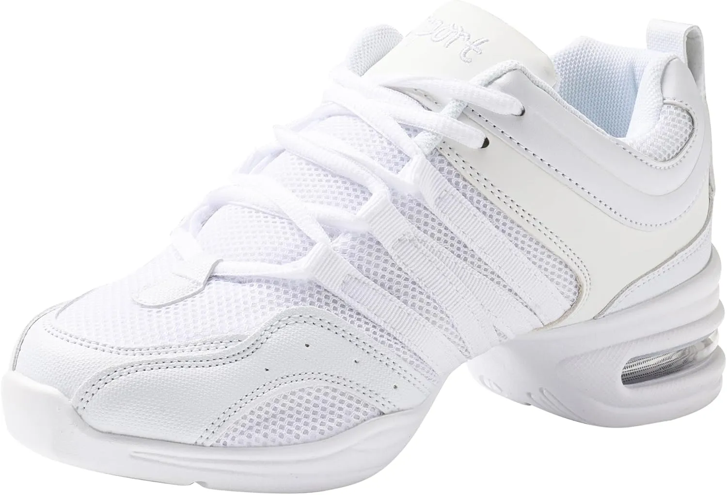 Linodes Women's Jazz Dance Sneaker with Breathable Upper, Split Sole and Air Cushion Dance Multifunctional Walking Shoes Anti-Slip