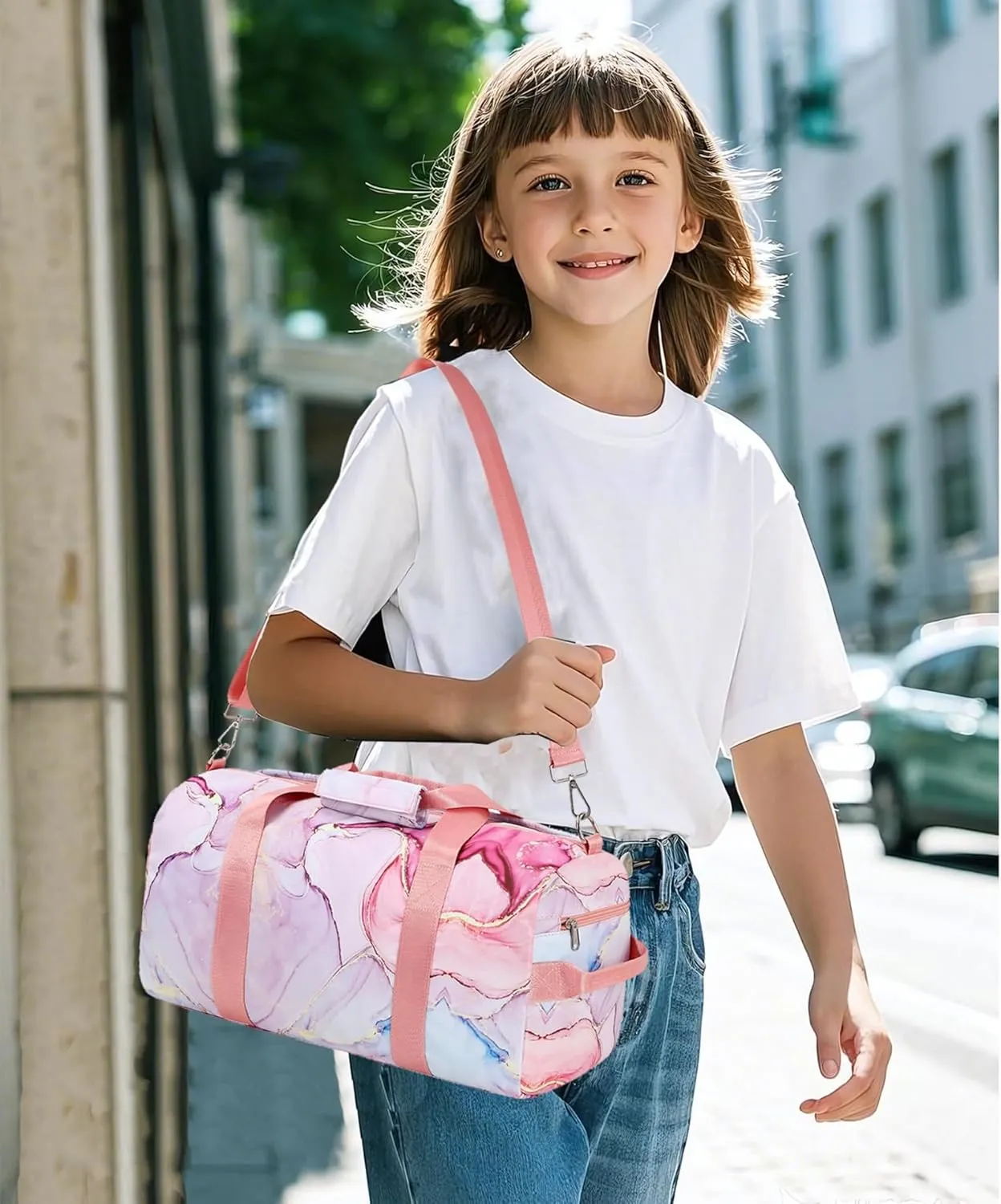 LOIDOU Duffle Bags Girls Women Gym Dance Bag Small Weekender Ovenight Carry On Tote with Shoe Compartment and Wet Pocket