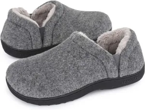 LongBay Men's Slippers Warm Bedroom House Shoes Slip-On Memory Foam Winter House Slippers for Indoor Outdoor