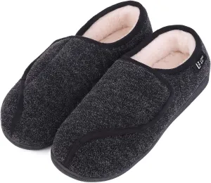 LongBay Womens Adjustable Slippers Memory Foam Cozy Wide Diabetic House Shoes Edema Orthopedic Neuropathy Indoor Outdoor