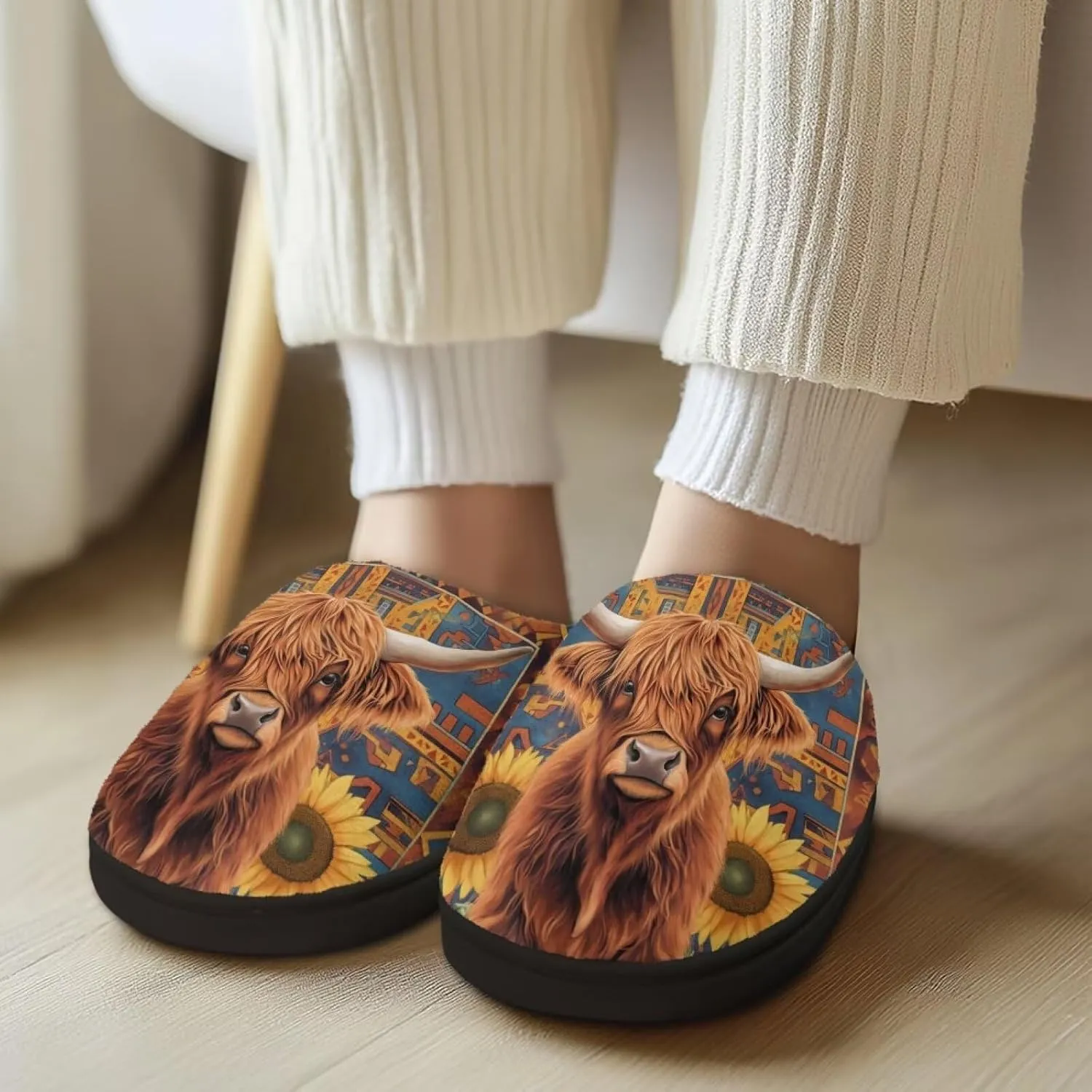 Lotusorchid House Slipper for Women Memory Foam, Non-Slip Scuff Slipper Slip On Clog Slipper Warm Cozy Bedroom Slipper Soft Sleep Slipper with Rubble Sole
