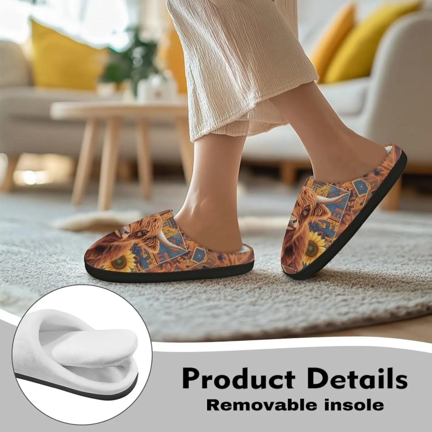 Lotusorchid House Slipper for Women Memory Foam, Non-Slip Scuff Slipper Slip On Clog Slipper Warm Cozy Bedroom Slipper Soft Sleep Slipper with Rubble Sole