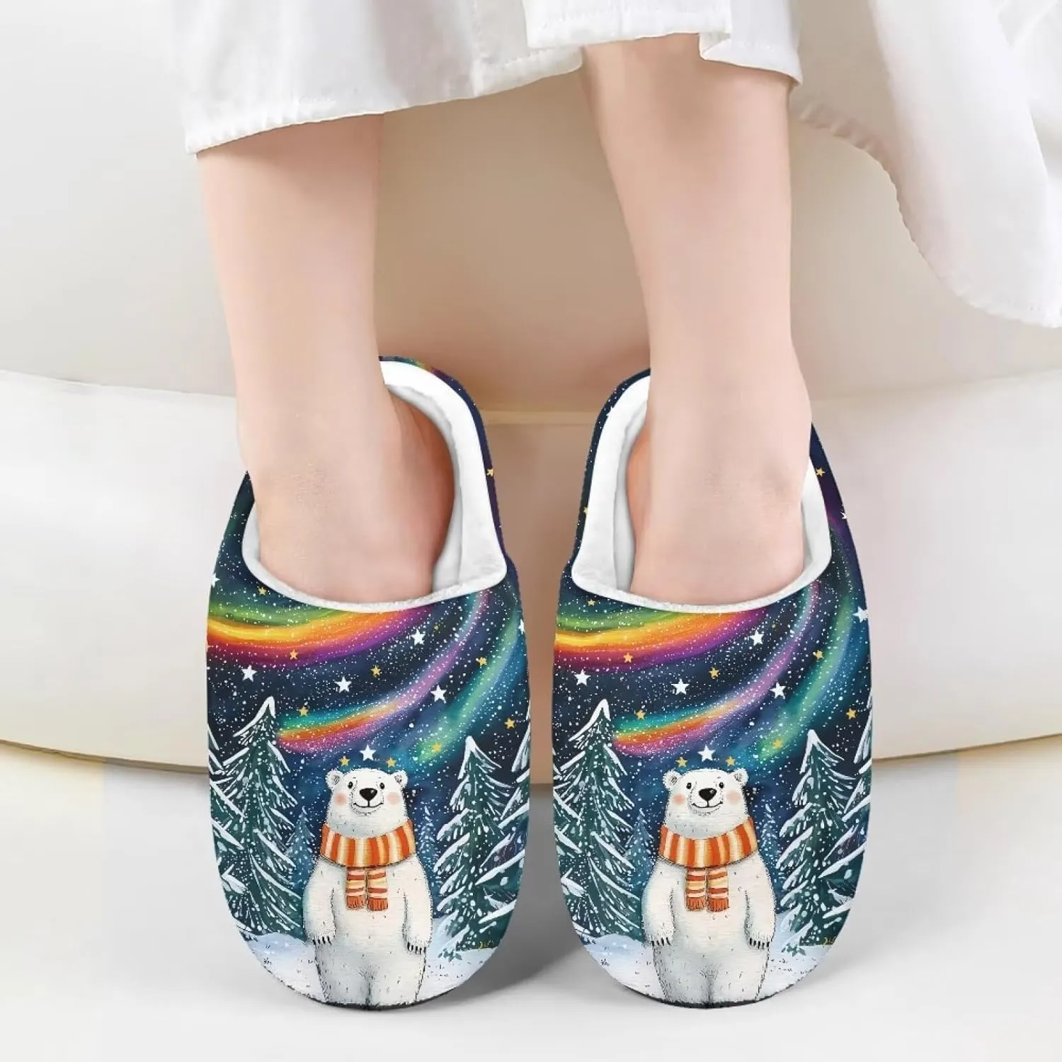 Lotusorchid Kid Bedroom Slipper Memory Foam House Slipper for Girls, Non Slip House Shoes for Boys Warm Cozy Sleep Slipper Home Slipper Indoor Outdoor