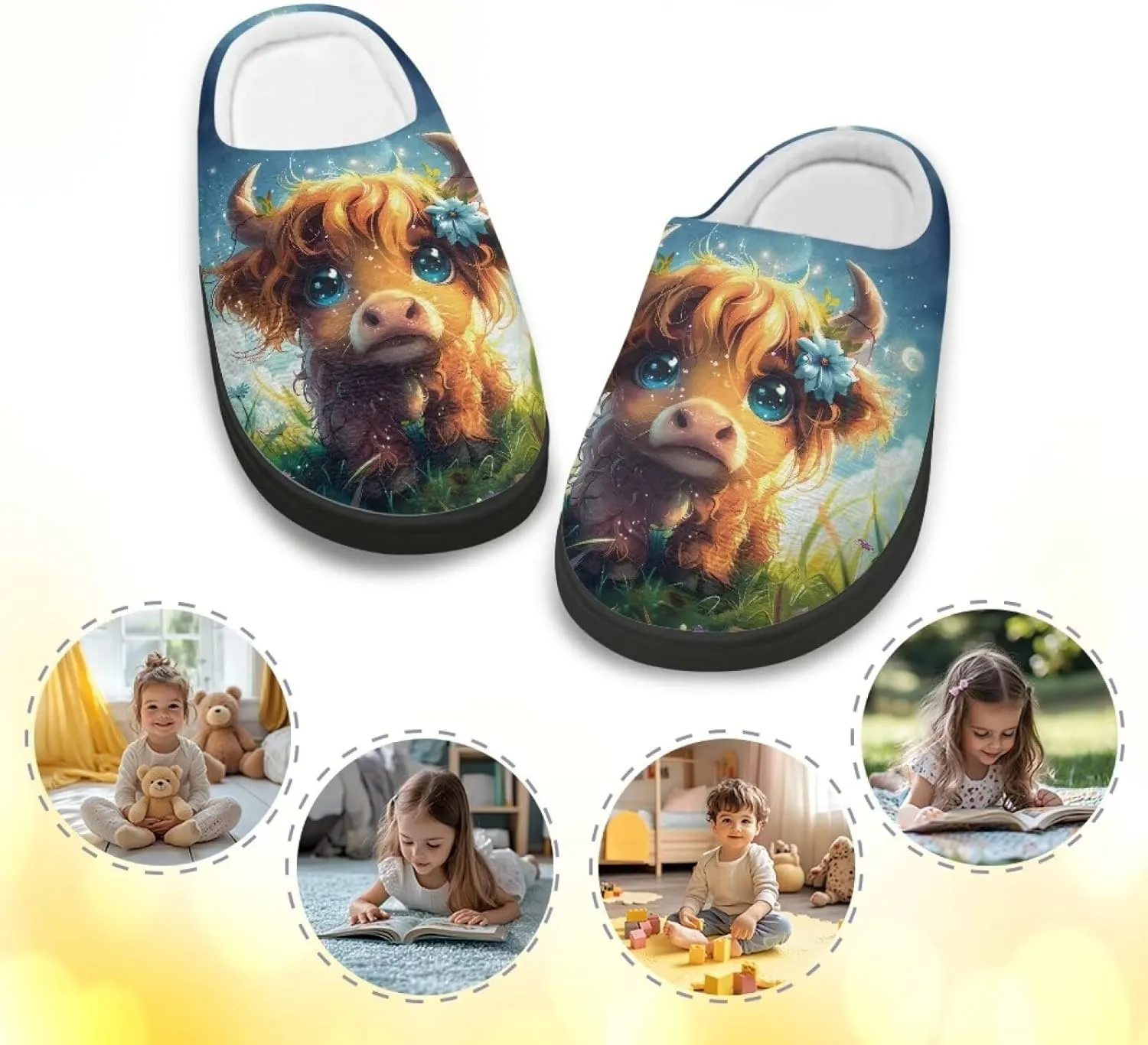 Lotusorchid Kids Slipper for Girls, Boys House Slipper Bedroom Slipper Warm Memory Foam Sleep Slipper Cozy Soft Winter Slipper