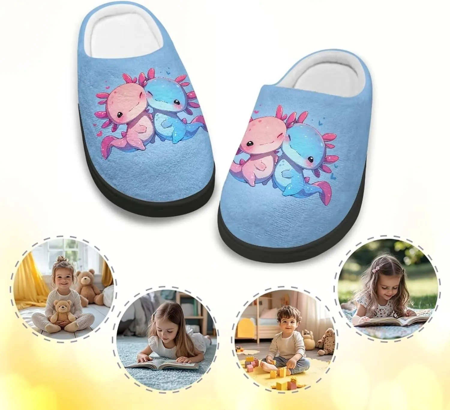 Lotusorchid Kids Slipper for Girls, Boys House Slipper Bedroom Slipper Warm Memory Foam Sleep Slipper Cozy Soft Winter Slipper