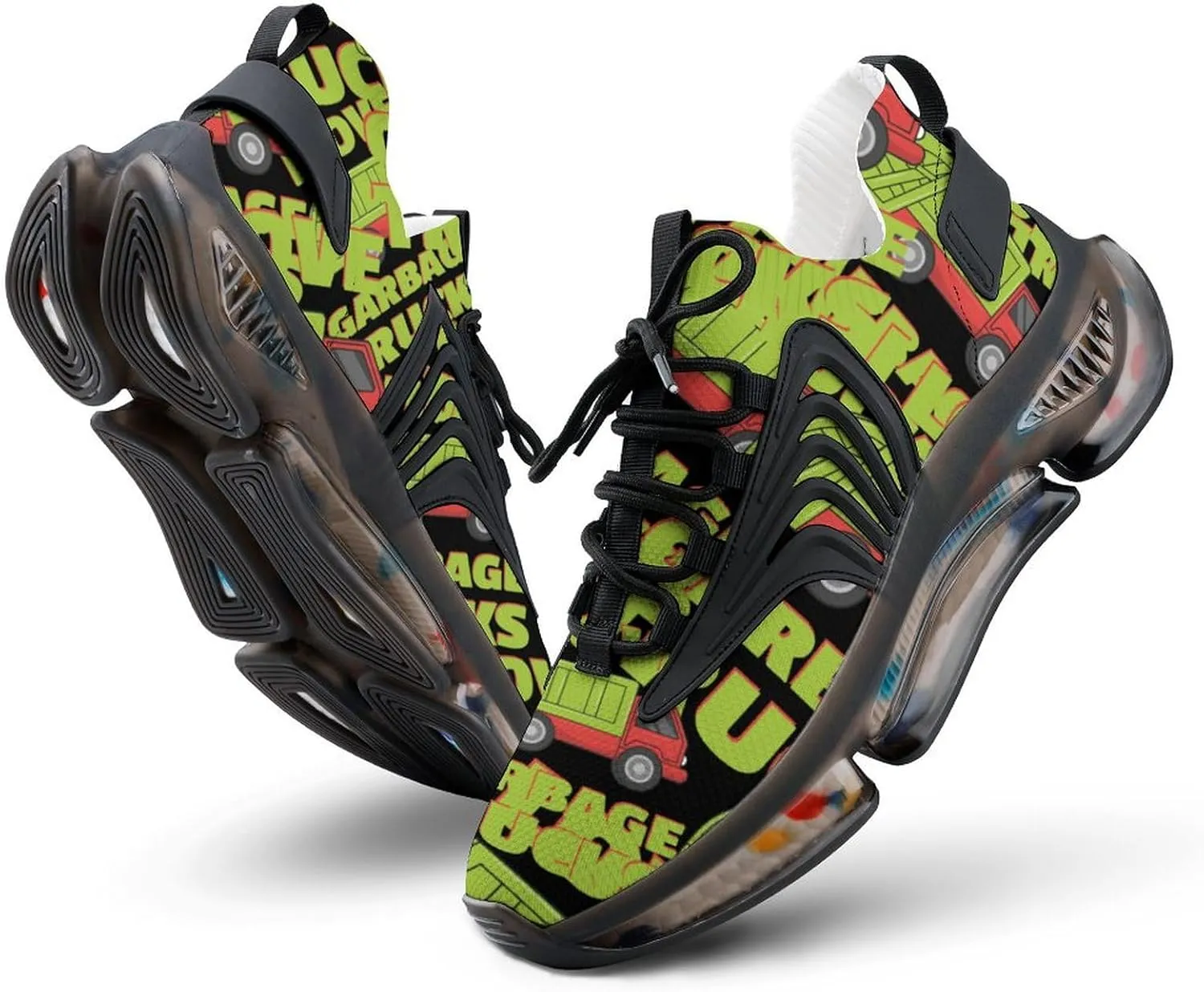 Love Garbage Truck Mens Running Shoes Breathable Sneakers Non-Slip Sports Walking Shoe
