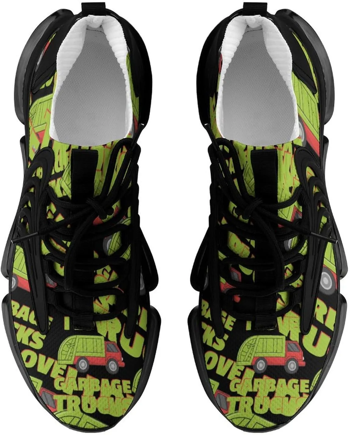 Love Garbage Truck Mens Running Shoes Breathable Sneakers Non-Slip Sports Walking Shoe