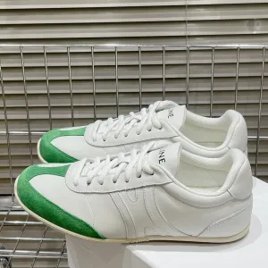 LOW WHITE OPTIC Celine GREEN SNEAKER CALFSKIN IN LACE-UP Well-loved Fast response