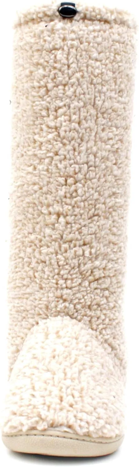 Luckers Women’s Two-Toned Tall Fluffy Slipper Boot