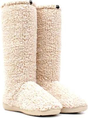 Luckers Women’s Two-Toned Tall Fluffy Slipper Boot