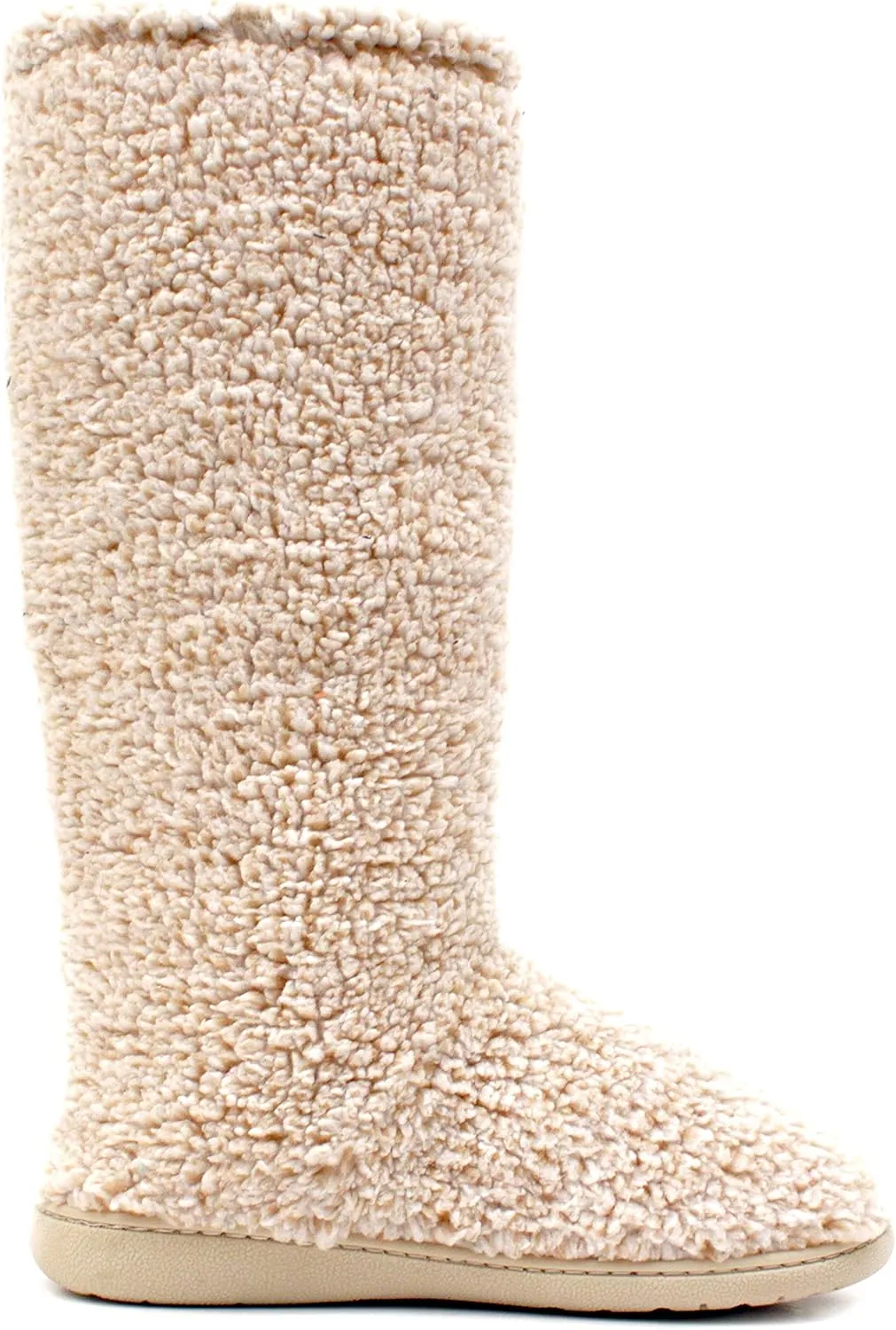 Luckers Women’s Two-Toned Tall Fluffy Slipper Boot