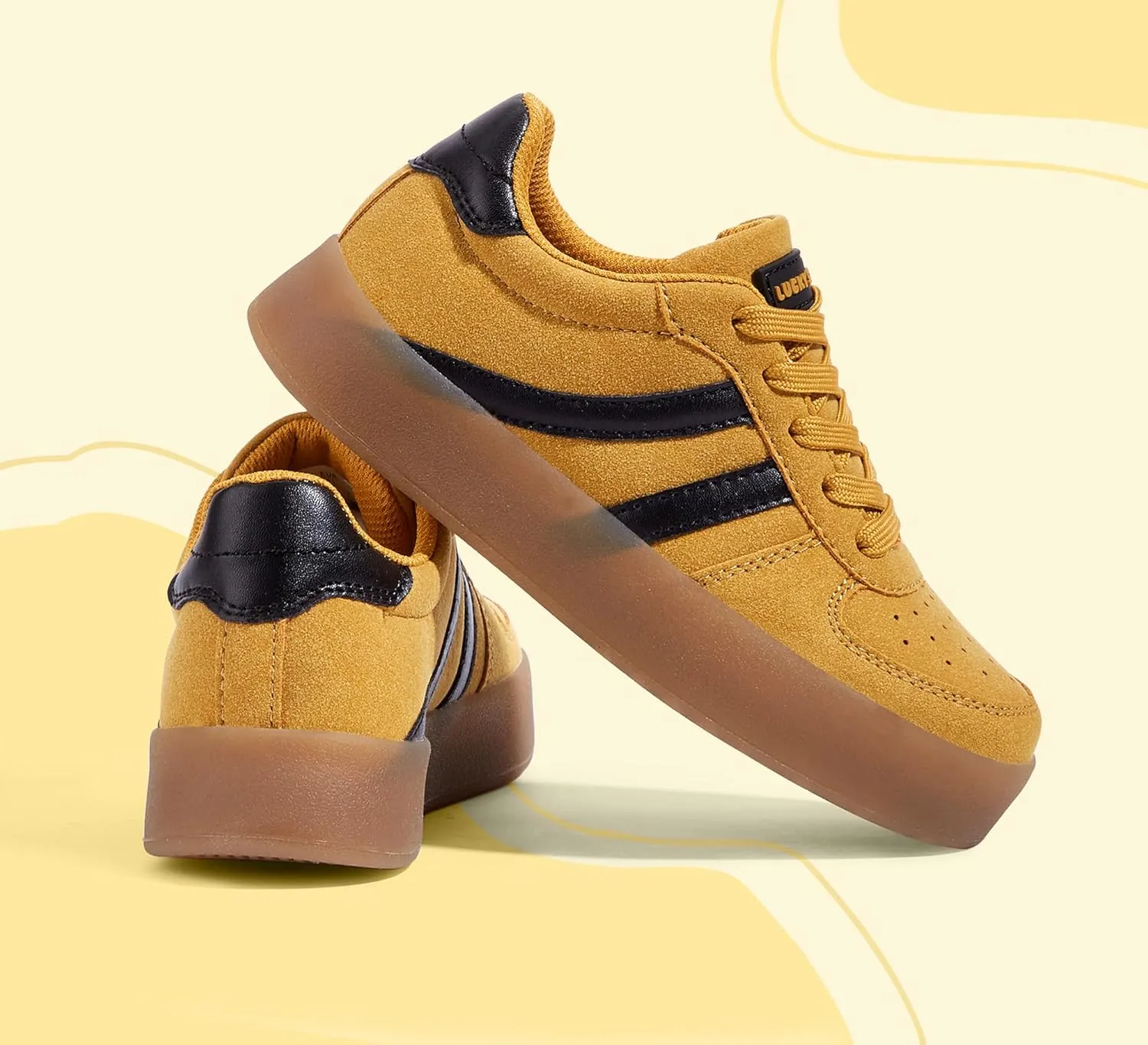 LUCKY STEP Unisex-Child Kid's Sneakers Lace Up School Fashion Platform Breathable Tennis Athletic Running Walking Shoes for Boys Girls