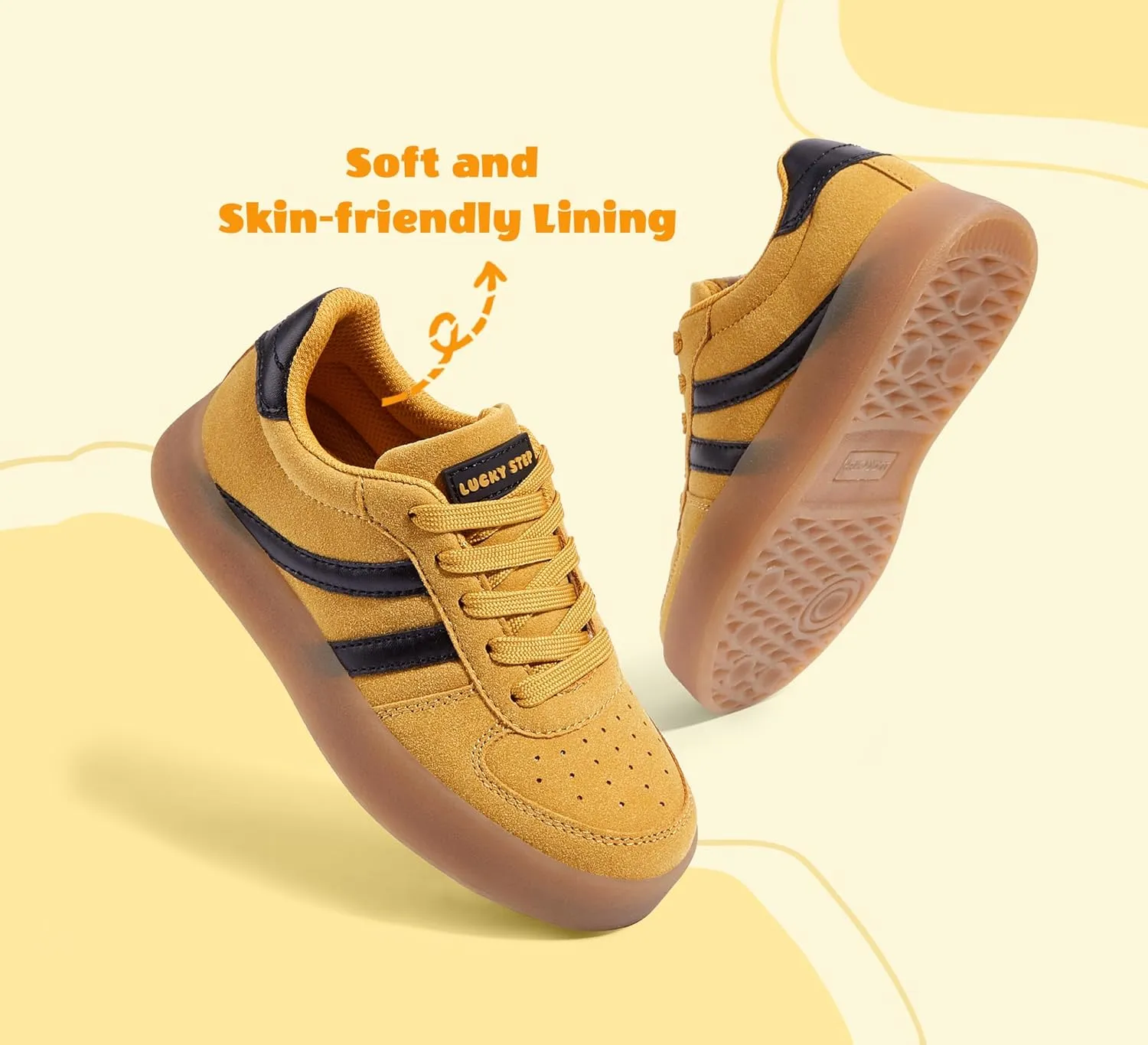 LUCKY STEP Unisex-Child Kid's Sneakers Lace Up School Fashion Platform Breathable Tennis Athletic Running Walking Shoes for Boys Girls
