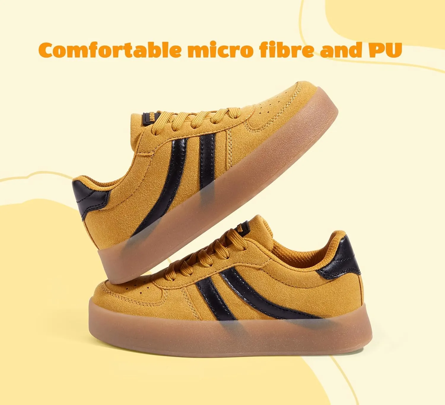 LUCKY STEP Unisex-Child Kid's Sneakers Lace Up School Fashion Platform Breathable Tennis Athletic Running Walking Shoes for Boys Girls