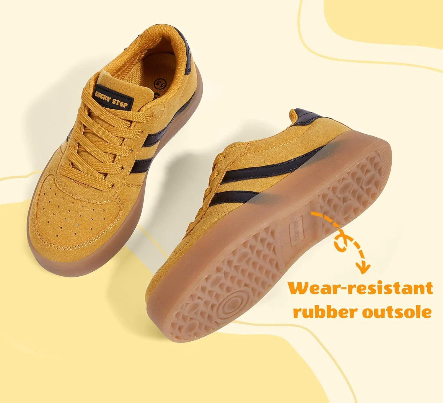 LUCKY STEP Unisex-Child Kid's Sneakers Lace Up School Fashion Platform Breathable Tennis Athletic Running Walking Shoes for Boys Girls