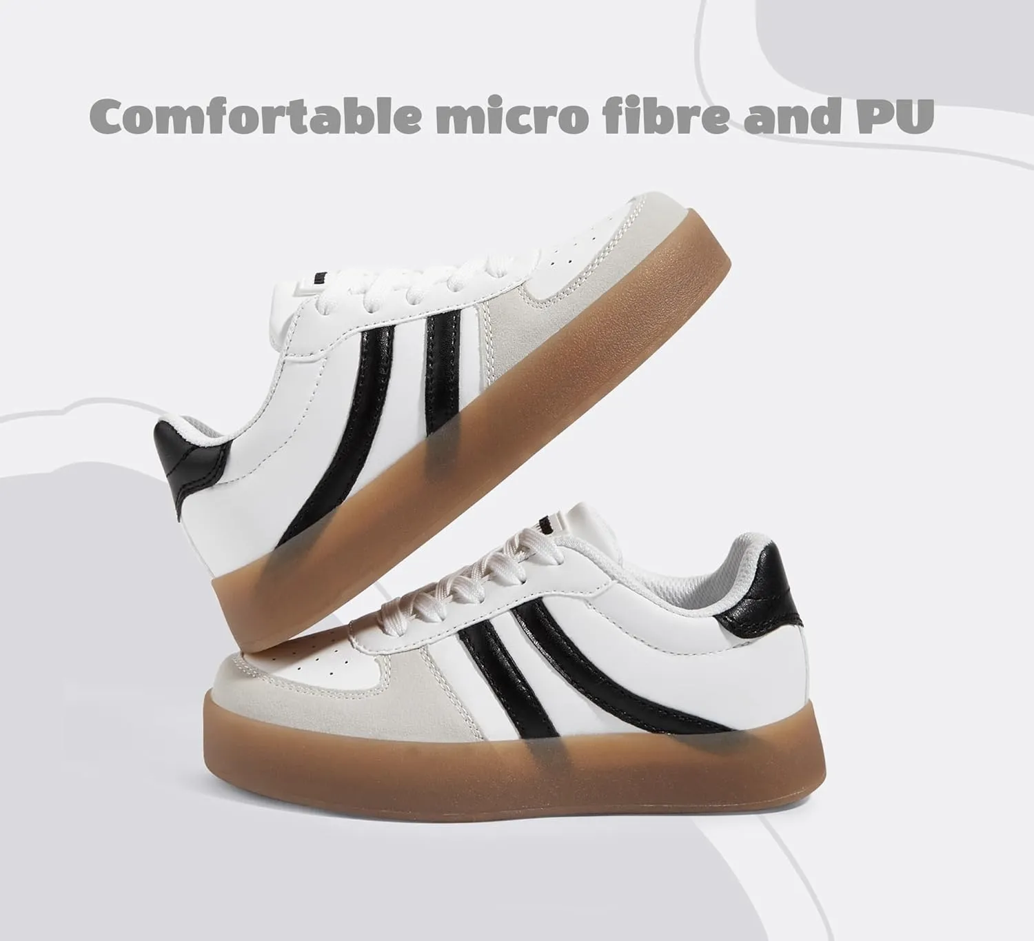 LUCKY STEP Unisex-Child Kid's Sneakers Lace Up School Fashion Platform Breathable Tennis Athletic Running Walking Shoes for Boys Girls