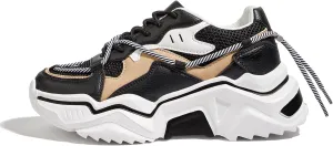 LUCKY STEP Women's Platform Colorful Fashion Sneakers Retro Colorblock Stylish Cute Chunky Dad Walking Shoes