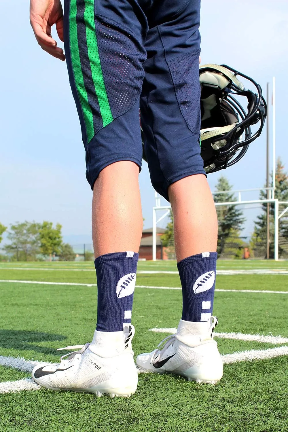 MadSportsStuff Youth Football Socks for Boys or Men, Crew Length Football Gift Accessories