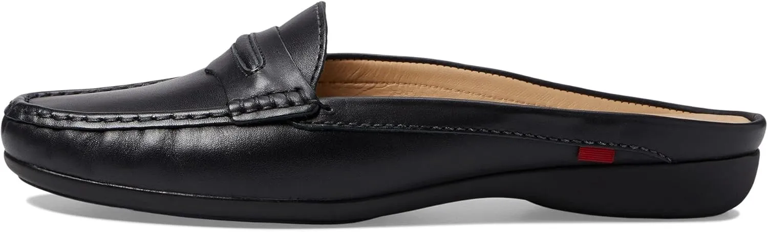 Marc Joseph New York Women's Leather Made in Brazil Luxury Mule Slide with Penny Detail