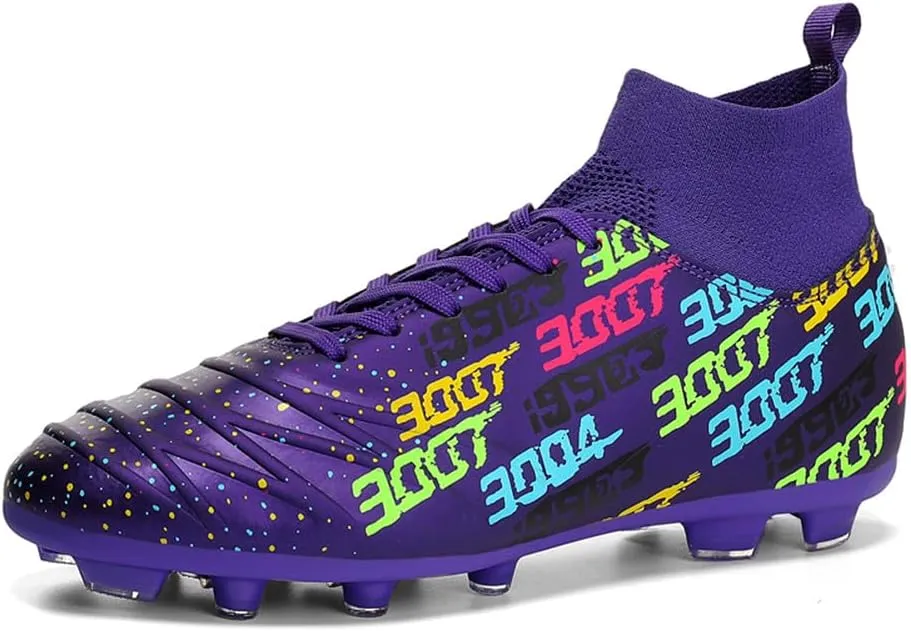 MAUGELY Men's Cleats Firm Ground Soccer Shoes Athletic Lightweight Running Outdoor Turf Comfortable Training Football Shoes