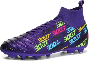 MAUGELY Men's Cleats Firm Ground Soccer Shoes Athletic Lightweight Running Outdoor Turf Comfortable Training Football Shoes