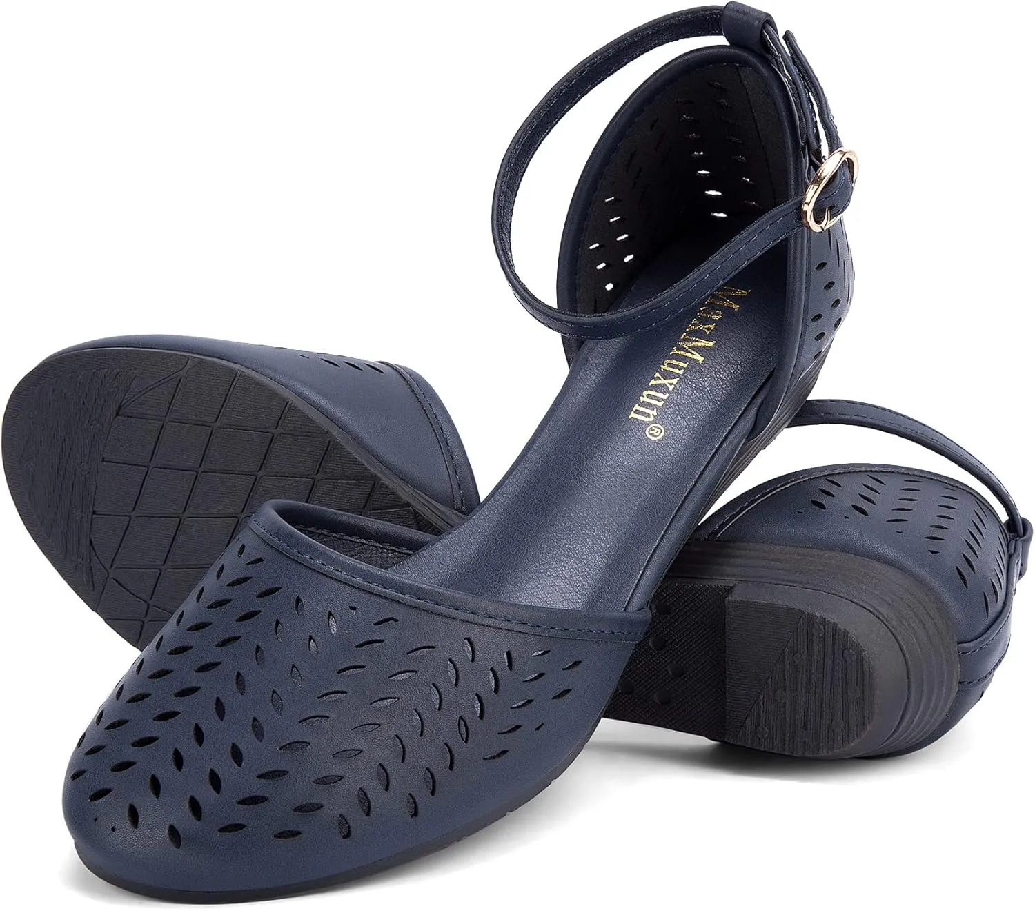 MaxMuxun Womens Roman Ankle Strap Cage Closed Toe Flat Sandals
