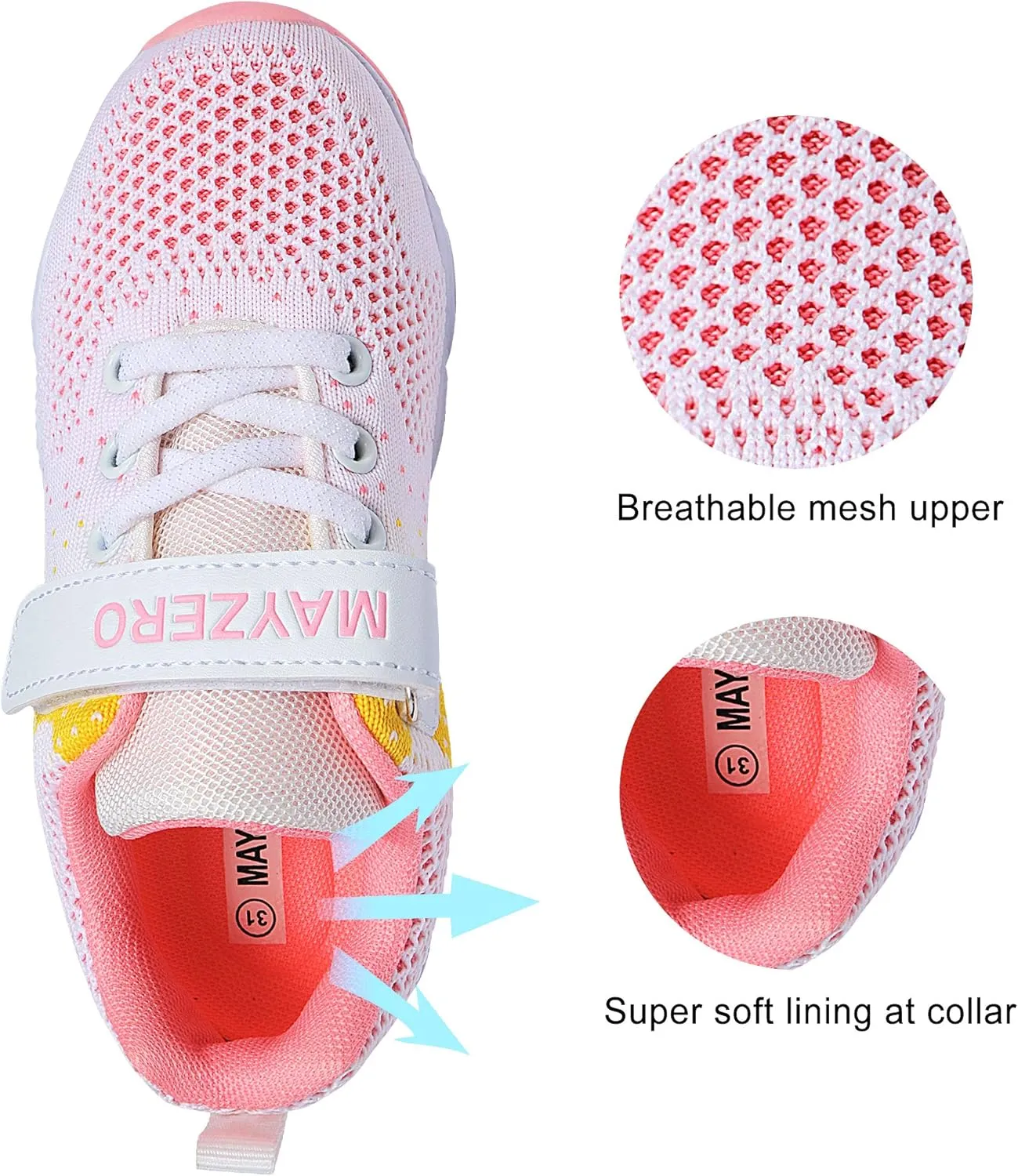 MAYZERO Kids Tennis Shoes Breathable Running Shoes Walking Shoes Fashion Sneakers for Boys and Girls