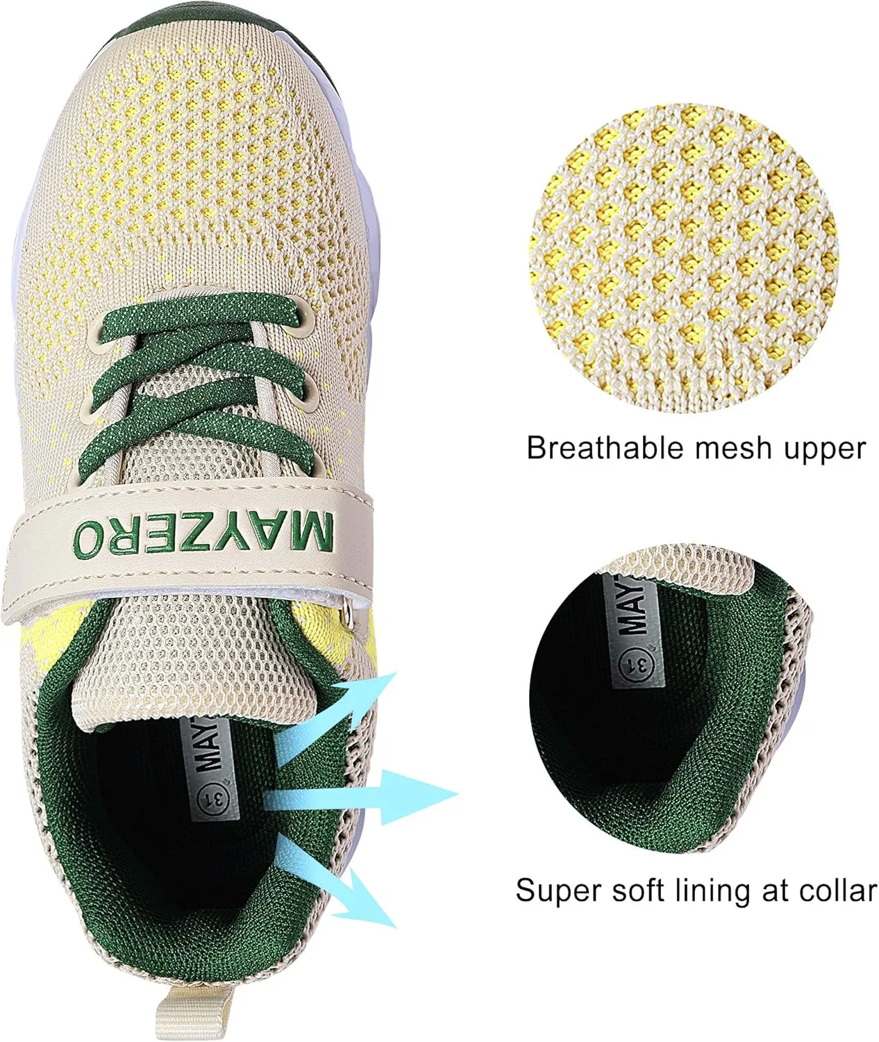 MAYZERO Kids Tennis Shoes Breathable Running Shoes Walking Shoes Fashion Sneakers for Boys and Girls