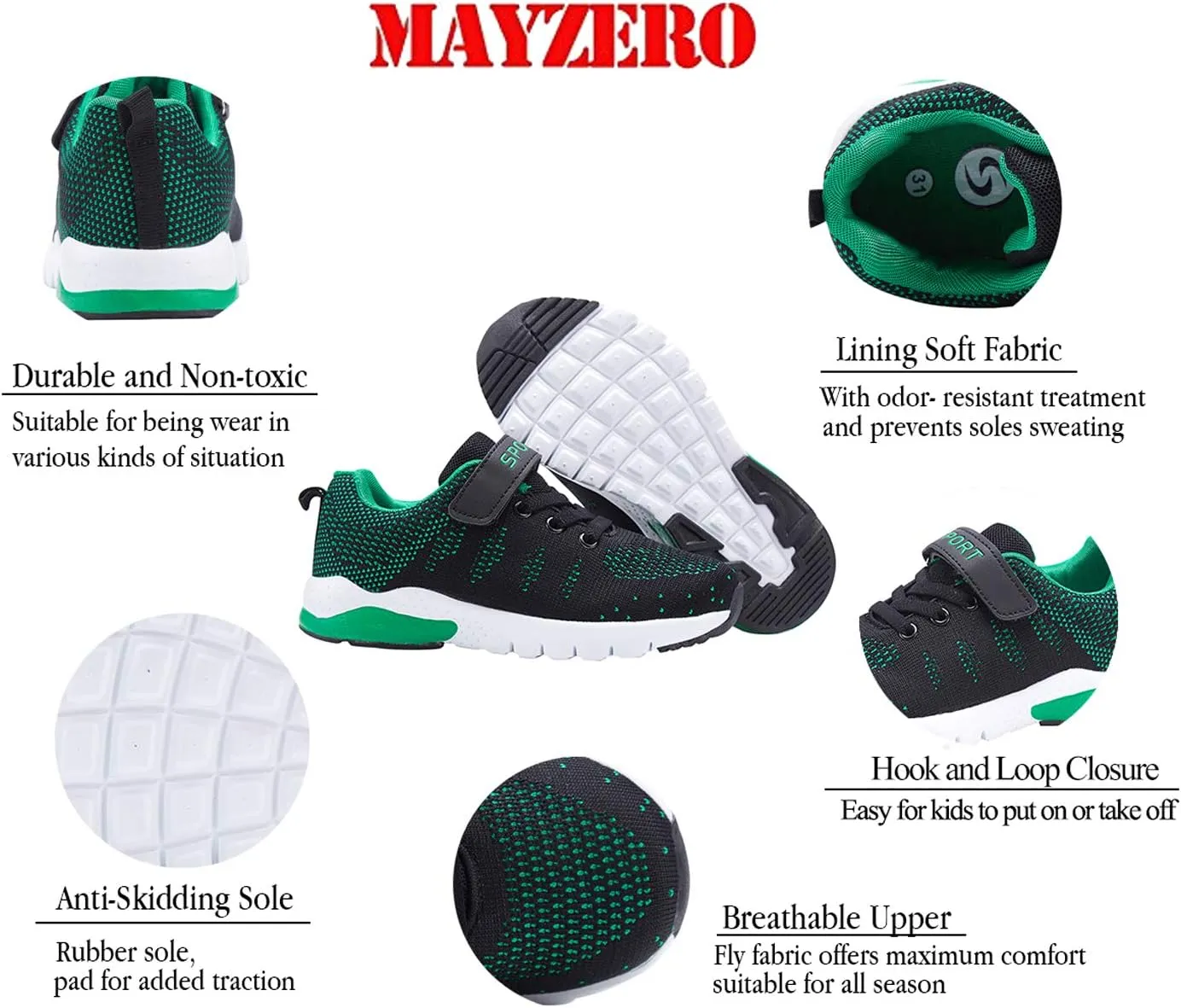 MAYZERO Kids Tennis Shoes Running Sports Shoes Breathable Athletic Shoes Lightweight Walking Shoes Fashion Sneakers for Boys and Girls
