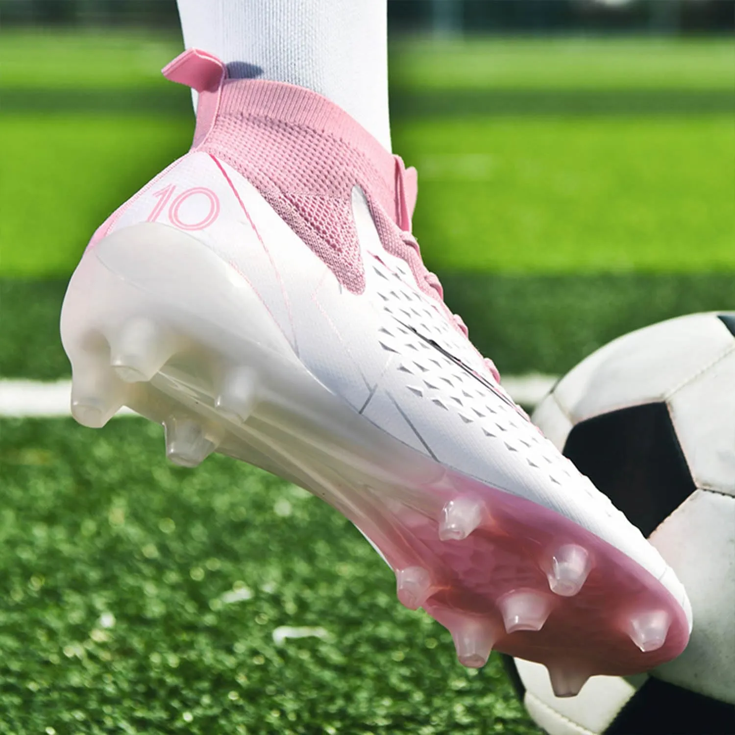 MEBAMY Men's Soccer Cleats Indoor Turf Lightweight Performance Training Soccer Shoes Soft Ground Athletic Football Boots Outdoor