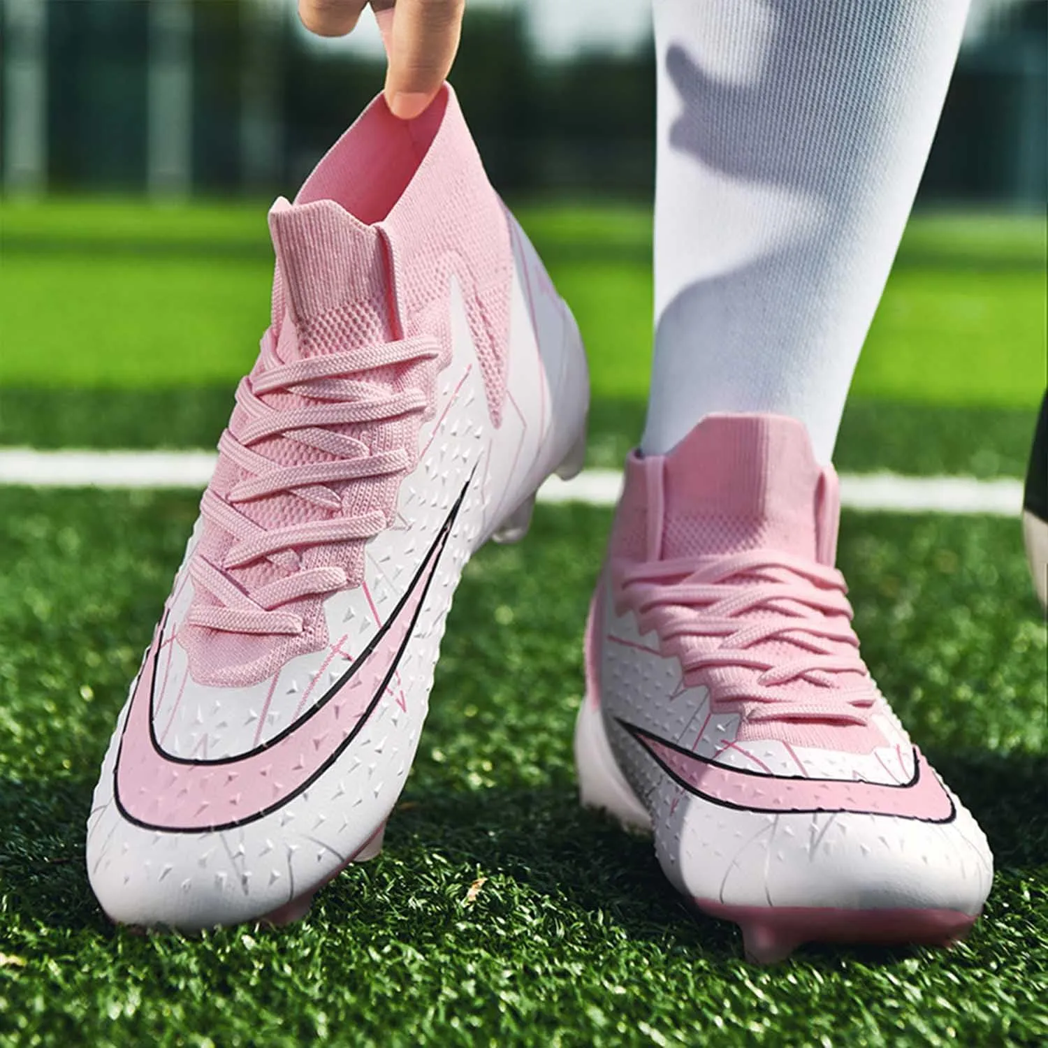 MEBAMY Men's Soccer Cleats Indoor Turf Lightweight Performance Training Soccer Shoes Soft Ground Athletic Football Boots Outdoor