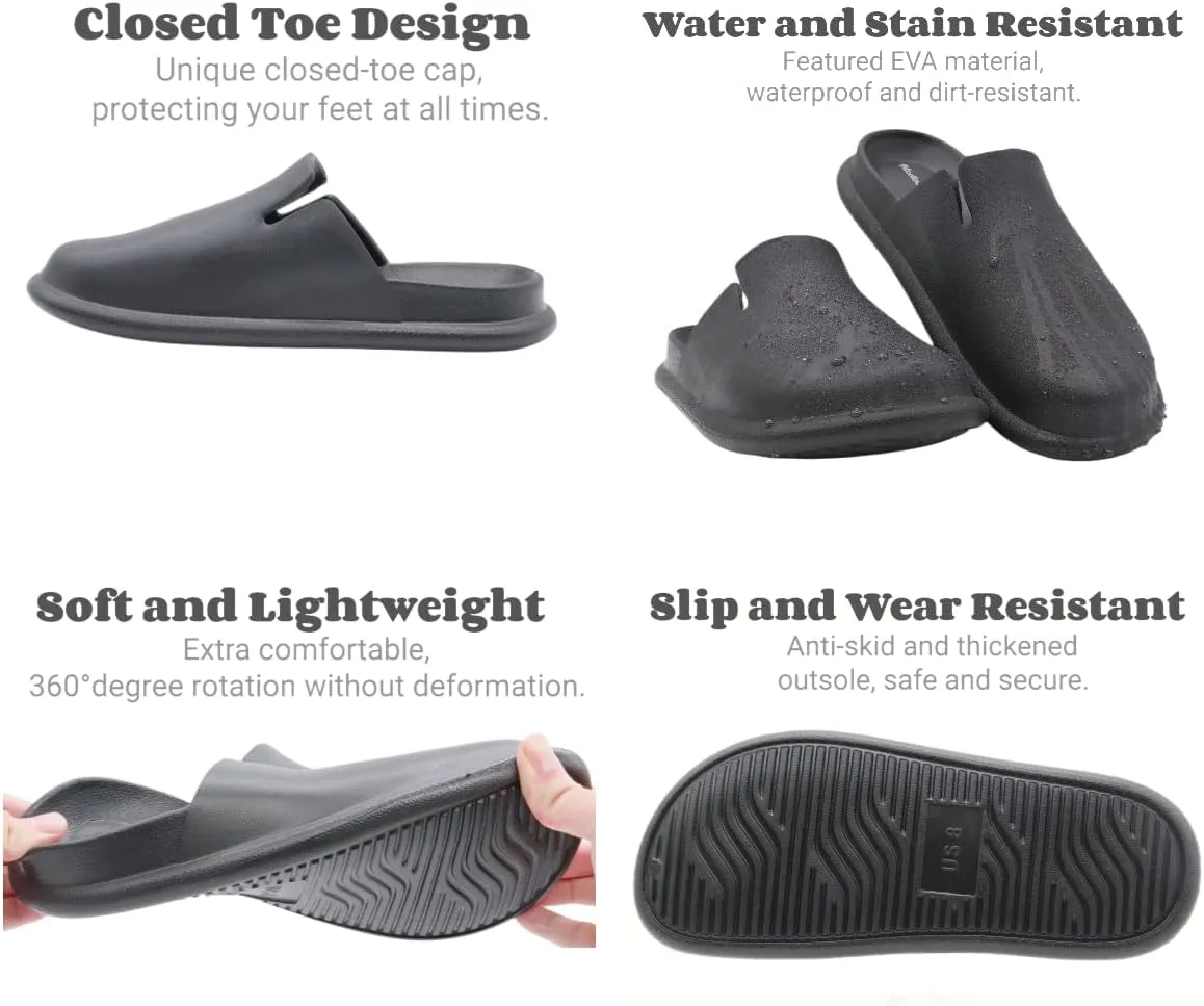 Meetinspace Women Men Unisex EVA Clogs Dupes Wide Round Toe Mules Lightweight Comfortable House Slipper Couples Slip On Shoes