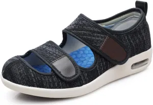 Mei MACLEOD Wide House Slipper Adjustable Strap Edema Shoes for Swollon Feet Diabetic Indoor Outdoor