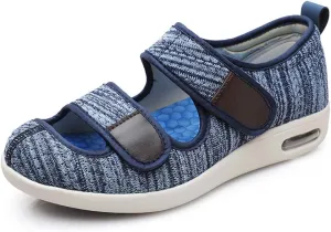 Mei MACLEOD Wide House Slipper Adjustable Strap Edema Shoes for Swollon Feet Diabetic Indoor Outdoor