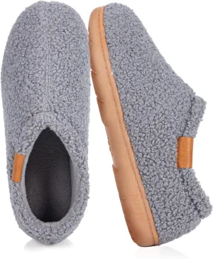 Memory Foam Slippers for Women - Indoor Cozy House Slip-on with Warm Curly Full