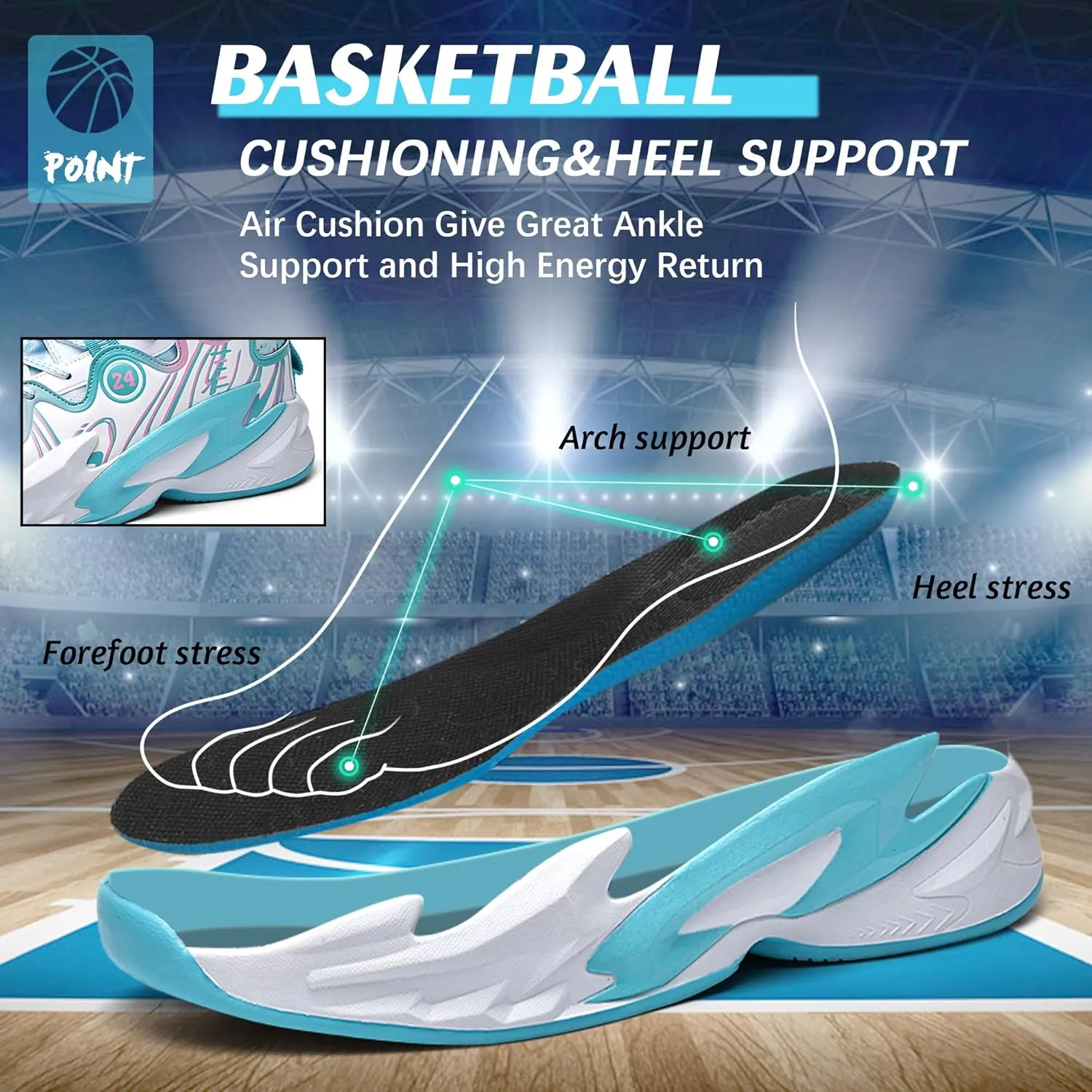 Men Basketball Shose Breathable Fashion Sneakers Non Slip Sport Shoes