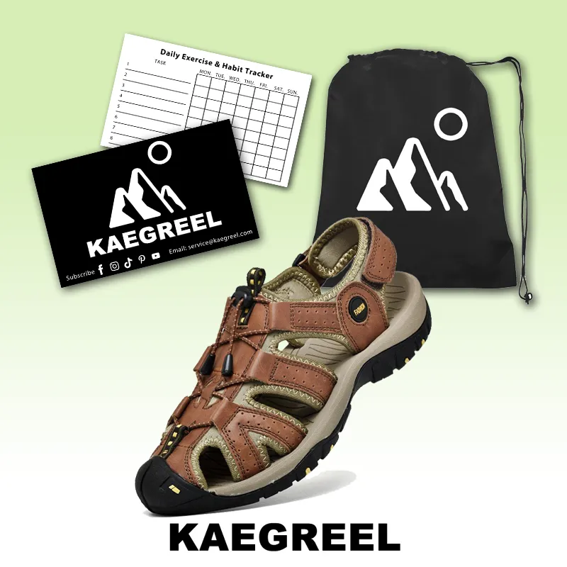 Men Cowhide Breathable Non-Slip Closed Toe Wading Casual Outdoor Sandals