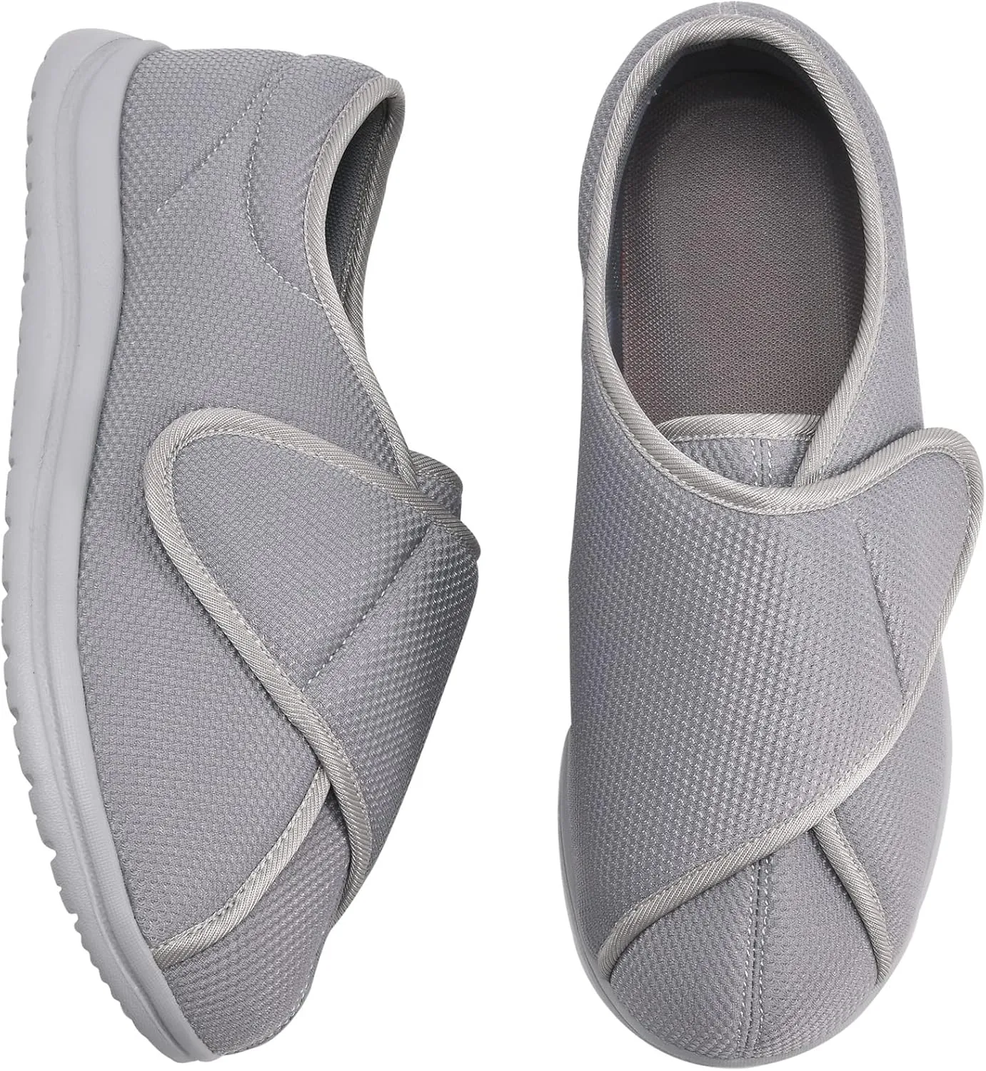 Men Wide Walking Shoes Adjustable Velcr Elderly Diabetic Edema Swollen Feet Outdoor Lightweight Anti Slip Sneaker Sole